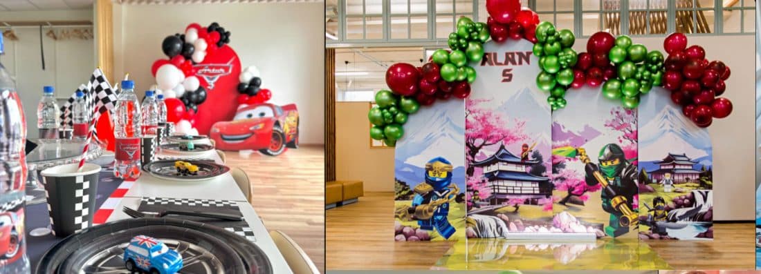 Peokaunistused: Cars-teemaline laud ja Ninjago õhupallikaar